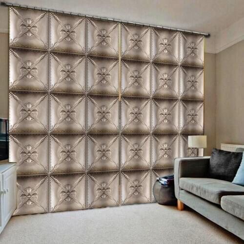 Custom any size photo brown soft curtains 3D Curtain Luxury Blackout Window Curtain Living Room