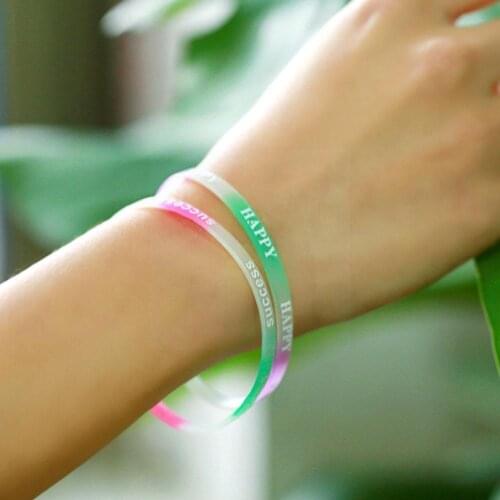 10pcs Silicone Bracelets Women Night Luminous Fashion Wrist Alphabet Sports Wristband Strap Decorative Q8Y5