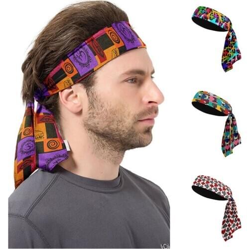 Sports Tennis Head Band For Men Outdoor Cycling Running Sweat Band Head Basketball Workout Anti-Slip Breathable Thin Hair Band