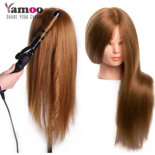Training head dolls for hairdressers 80 % Real Human Hair Mannequin Dolls blonde color professional styling head can be curled