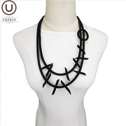 UKEBAY New Geometric Pendant Necklace Rubber Thorn Pendant Necklaces Women Short Chokers Sweater Accessories Wholesale Jewellery