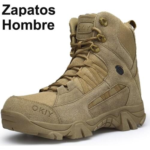 Outdoor Men Tactical Boots Army Boots Mens Military Desert Waterproof Work Safety Shoes Climbing Hiking Shoes Ankle Men Boots