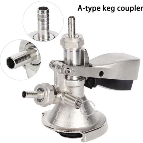 A Type Keg Coupler Stainless Steel Beer Keg Dispenser Connector Dispensing Equipment Accessory New