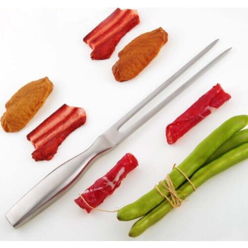 Carving Fork BBQ Skewers Thicken Handle Steak Forks Campfire Outdoor Cooking Tools Meat Claw 304 Stainless Steel 27cm/10.6inch