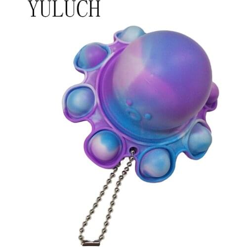 YULUCH Women Decompression Silicone Octopus Keychain Girl Simple Press Jewelry Ladies Accessories Animal environmental protecti