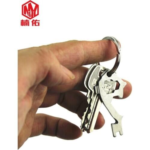1PC Stainless Steel 20-in-1 EDC Multifunction Tool Key Ring Multitool Opener Screwdriver Wrench Kit Portable Keychain Pendant
