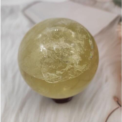 1pcs Natural citrine Crystal sphere yellow quartz gemstone ball Reiki healing