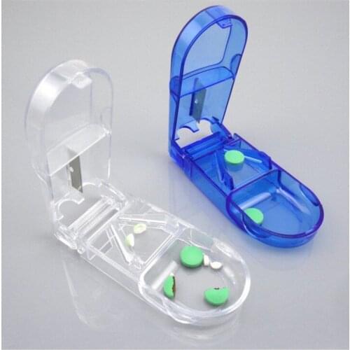 1pcs Pill Medicine Holder Tablet Cutter Splitter Divider Convenient Storage Box