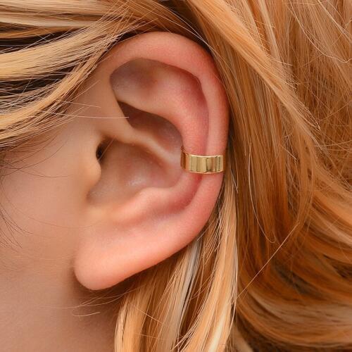 1pc Vintage Simple U-shaped Ear Cuff Non Pierced Clip Earring Trendy Punk Antique Color Small Flower Carved Hollow Clip Earrings