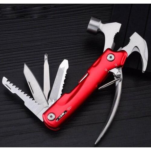 12-IN-1 Aluminum Alloy Handle Multi Tool Pliers Hammer Knife Saw File and Screwdriver In One Camping Tools