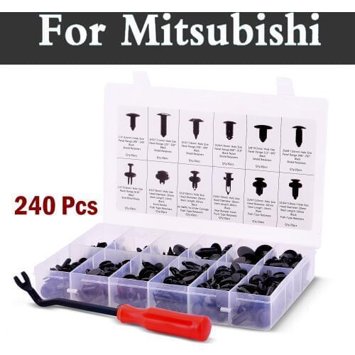 [240 Pcs]Push Retainer Set - 12 Most Popular Sizes & Applications For Mitsubishi Galant Lancer Cargo Evolution Ralliart Minica