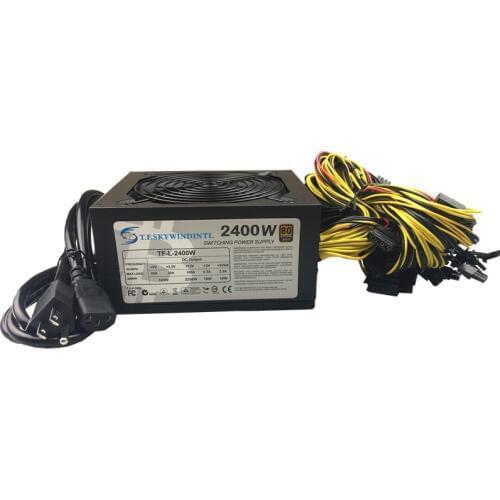 2400 PC Power Supply 2400W ATX Gold Mining Power Supply SATA IDE 8 GPU for ETH BTC Ethereum 110V 2000W PSU ASIC Bitcoin Miner