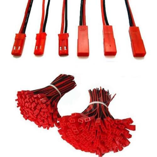 50 Pairs 10cm Jst Connector Plug Cable Male+female For Rc Battery Free Shipping