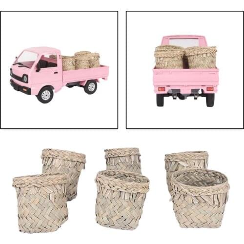 6pcs 1/16 Miniature Baskets Straw Detail Ornament for 1:10 RC WPL D12 Car