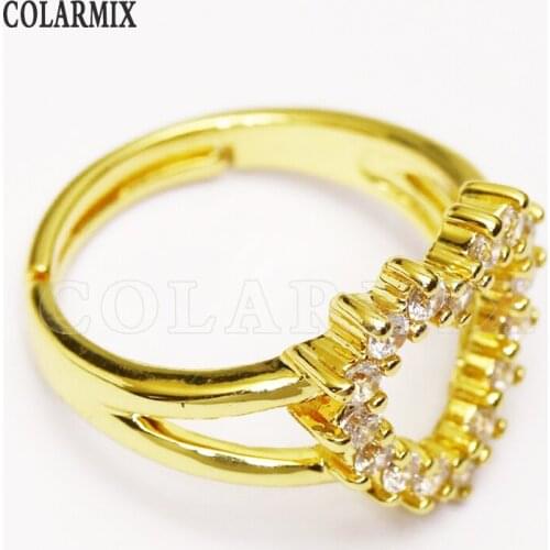 8 Pieces Heart shape Jewelry rings for women zircon adjustable jewelry rings or women jewelry accessories 8174