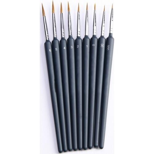 9pcs/Set Artist Nylon Hair Brush Pen for Gouache Watercolor Paint Oil Painting JR Deals