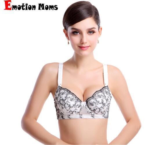 Emotion Moms Free shipping 100% cotton Plus size Cups Push Up Gather Fashion lace Bra Maternity Bra Breastfeeding Bra