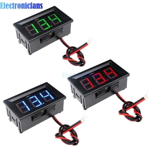 2 Wires 0.56 inch Digital Voltmeter 4.5-30V/ DC4.5-30V Blue LED Vehicles Motor Volt Voltage Panel Meter LED Voltmeter Tools