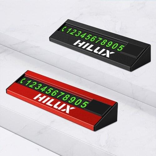 For Toyota Hilux Phone Number Notification Car Temporary Parking Card alloy Luminous Car Sticker Accessories