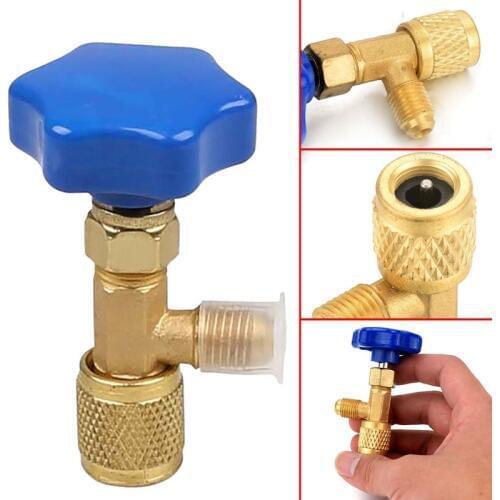 Low Pressure Dispensing Valve Bottle Opener 1/4 Sae Connector Refrigerant Bottle Can Tap For R22 R134A R410A Gas