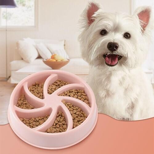 Slow Feeder Pet Eating Food Dog Anti Choke Feeding Bowl Portable Puppy Prevent Obesity Nonslip Drinking Dishes Pets Healthy Diet