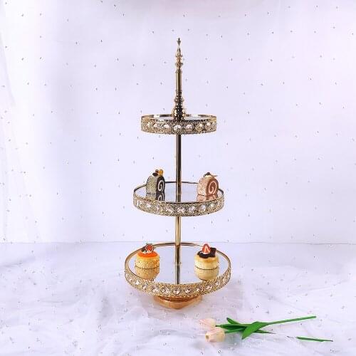 3tier Metal cake rack Wedding golden dessert display rack birthday party decoration cupcake rack food cake tray