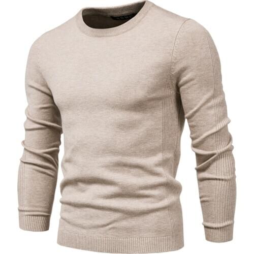 2020 New Winter Thickness Pullover Men O-neck Solid Color Long Sleeve Warm Slim Sweaters Men Mens Sweater Pull Male Clothing