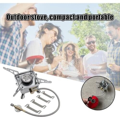 Outdoor Portable Windproof Foldable Stove Burner Camping hiking Gas Stove Outdoor Cooking Foldable Stove Burner w/Bag 2021