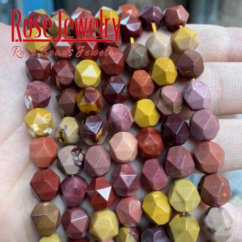 Natural Faceted Mookaite Egg Yolk Stone Beads For Jewelry Making DIY Bracelet Accessories 15"Strand Wholesale Price 6/8/10mm