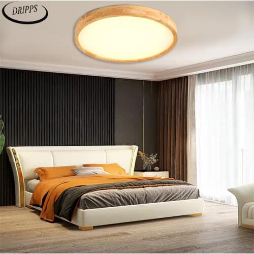 Nordic solid wood LED round bedroom light living room lighting kitchen ceiling light aisle light factory direct sales
