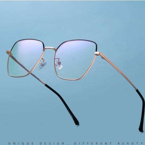 1915 New Arrival Anti Blue Ray Alloy Frame Glasses For Unisex Full Rim Irregular Optical Eyewear Hot Selling