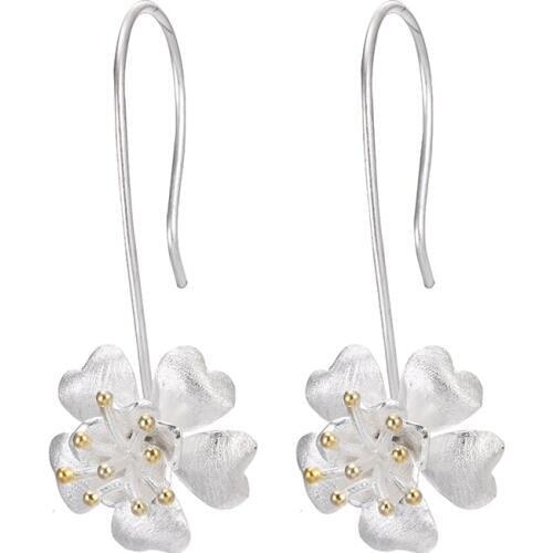 New Arrival 925 Sterling Silver Fashion Little Flower Ladies`drop Earrings for Women Jewelry Female Birthday Gift Wholesale