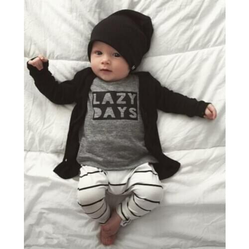Autumn baby boy clothes baby girl clothing set fashion cotton long-sleeved letter t-shirt+pants newborn infant outfits