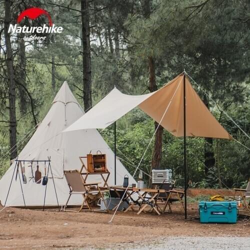 Naturehike Large Cotton Hexagonal Sun Shelter Sun Protection Rainproof Awning Outdoor Picnic Beach Cotton Blending Camping Tent