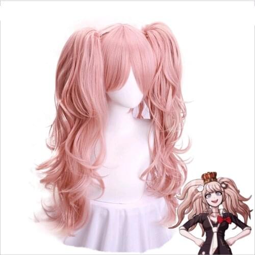 Anime cosplay Danganronpa Enoshima Junko cherry pink heat-resistant ponytail cosplay Halloween wig