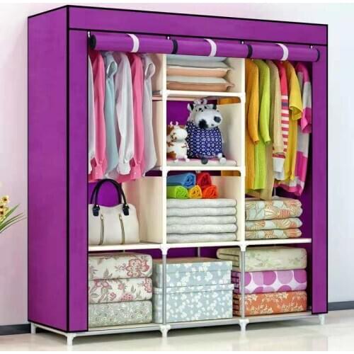 Simple DIY Non-woven Fabric Folding Portable Thick Cloth Storage Furniture Wardrobe Cabinet Bedroom Furniture Wardrobe Assembly