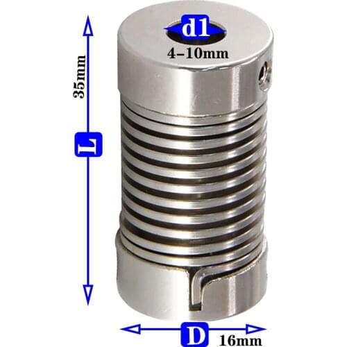 Aluminum alloy D16L35 spring coupling elastic coupling is used for servo motor, screw rod, shaft connector, 3D printer, CNC