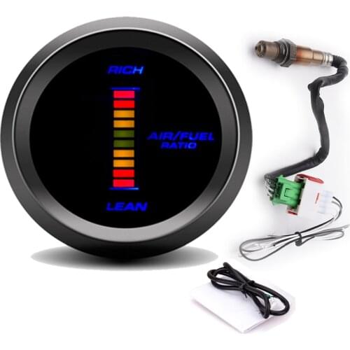52MM Air Fuel Ratio Gauge Racing Air Fuel Pressure for Car Truck Gauge Air Fuel Meter Indicator with O2 Oxygen Sensor 0258006028