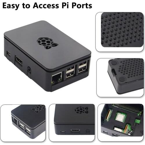 Raspberry Pi 3 Model B ABS Case Black Transparent Box Plastic Cover Shell for Raspberry Pi 3 Model B+ Pi3 3B+ 3B Enclosure