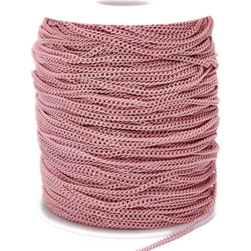 5m/lot 2x3mm 7 Colors Pink Black Blue Necklace Chains Findings Brass Bulk Chains for DIY Jewelry Accessories Components