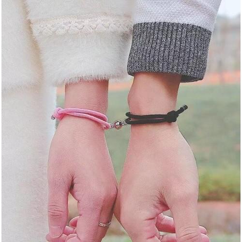 Romantic 2pcs/set Magnet Bracelet Couple 9 Styles Handmade Braided Paired Braslet For Lovers Valentines Day Present Joyas Gift