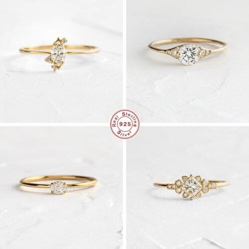 Luxury 925 Sterling Silver Wedding Bands Glitter Crystal Finger Rings For Women Girls Anillo Plata 925 Engagement Ring Jewerly