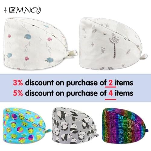 2021 New Four Seasons Universal Female Nurse Cap Surgeon Surgical Cap Dental Surgical Cap Unisex Beauty Salon Chef Scrub Cap