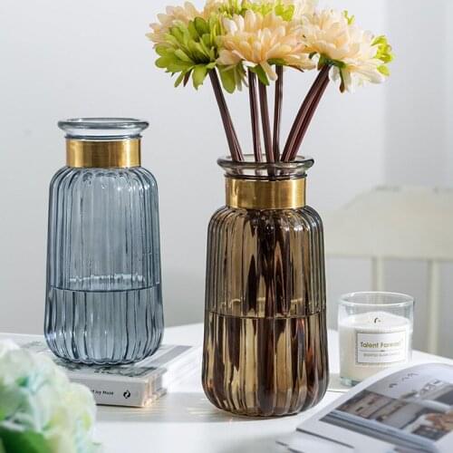 Nordic Glass Vase Home Decoration Flower Arrangement Desktop Decoration Hydroponics Furnishings Minimalist Glass Container Vases