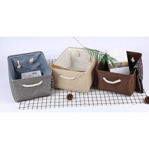 Household Storage Basket Foldable Clothes Storage Basket Double Handle Toy Storage Box Home Organization