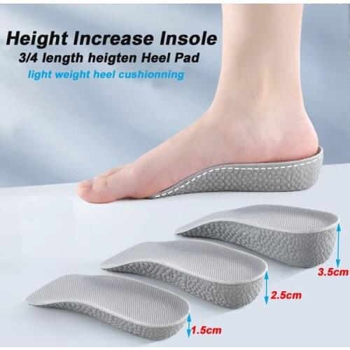 FoamBeads Heighten Insoles Height Increase Insole Arch Support Heel Pad Shock Absorption Insoles for Feet Light Weight Shoes Pad