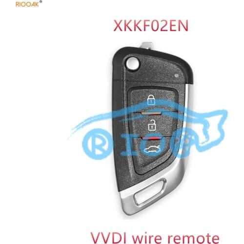 RIOOAK New 10pcs/lot Xhorse XKKF02EN Universal wire Remote Car Key with 3 Buttons for VVDI MINI Key Tool vvdi2 I80 free shipping