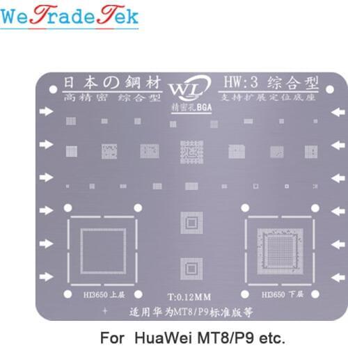 WL IC Chip BGA Reballing Stencil Kit 0.12mm Thickness Tin Mesh Solder Template for Huawei MTK MT7 MTS P8 C7 C8 71 5S MT8 P9