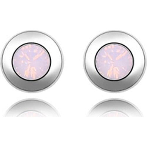 11 Colors Real Austrian Crystals White Gold Color Brand Stud earrings for women Fashion New Sale Hot 82340Roseopal