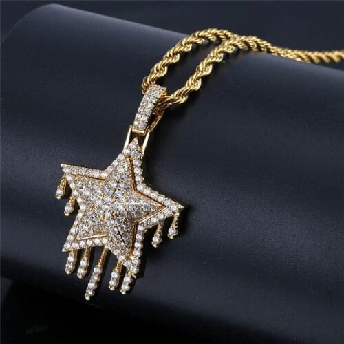 Lucky Sonny Star Pendant Necklace Hip Hop Bling Pendants & Necklaces Fashion Zircon Micro Paved Jewelry Accessory Christmas Gift